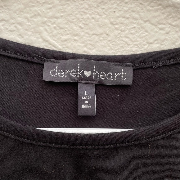 Derek Heart Black Beauty Doubled Sided Drawstring Long Sleeve Top Size L… - Picture 4 of 6